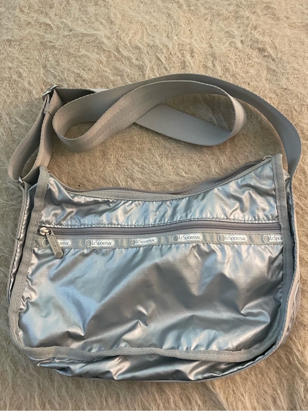 LeSportsac Metallic Silver Crossbody Bag